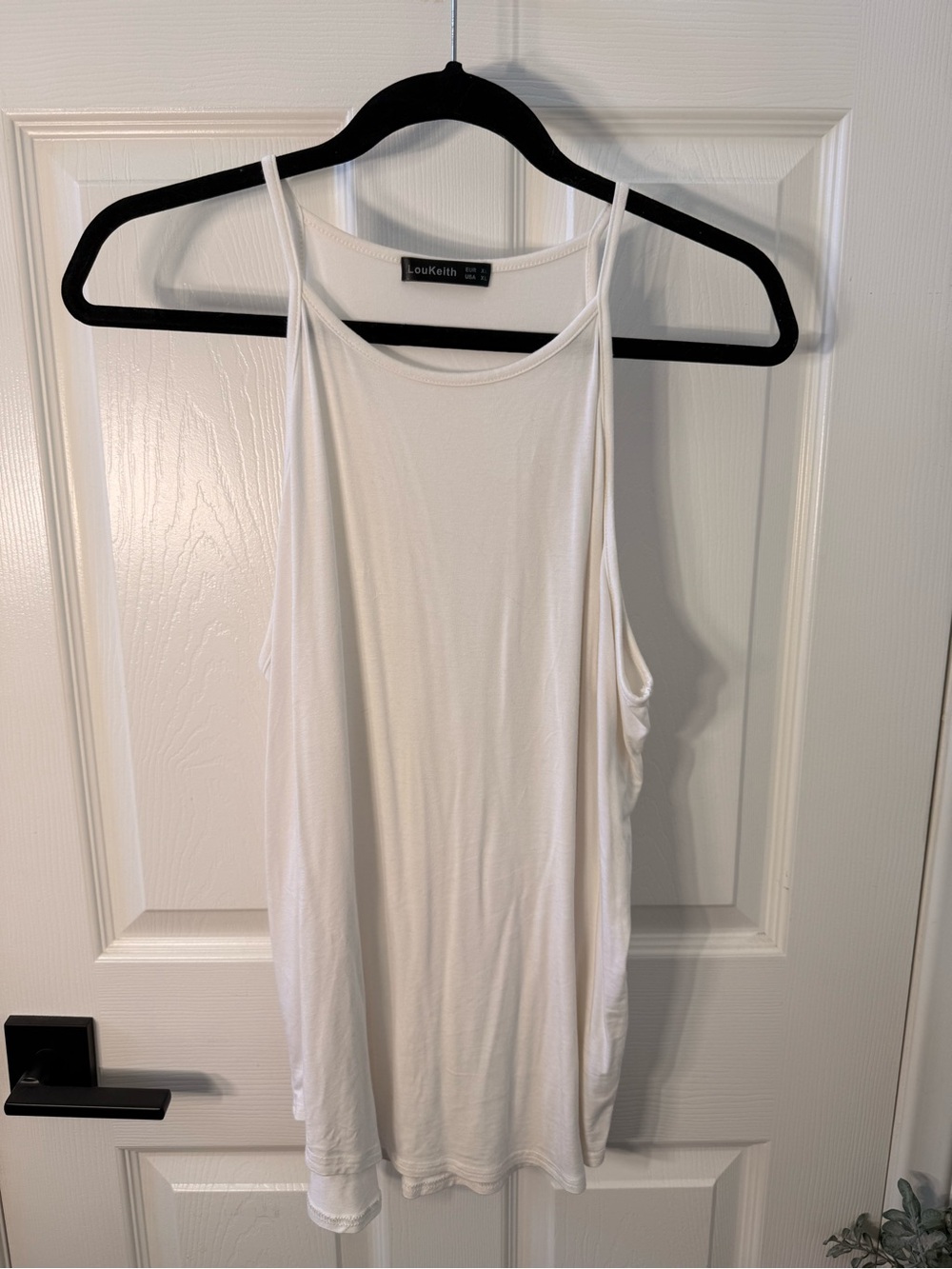 Lou & Keith High Neck White Tank Top